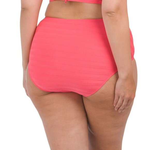 LA BLANCA Linea High Waist Bikini Bottom-Coral-18W-NWT - Picture 2 of 14